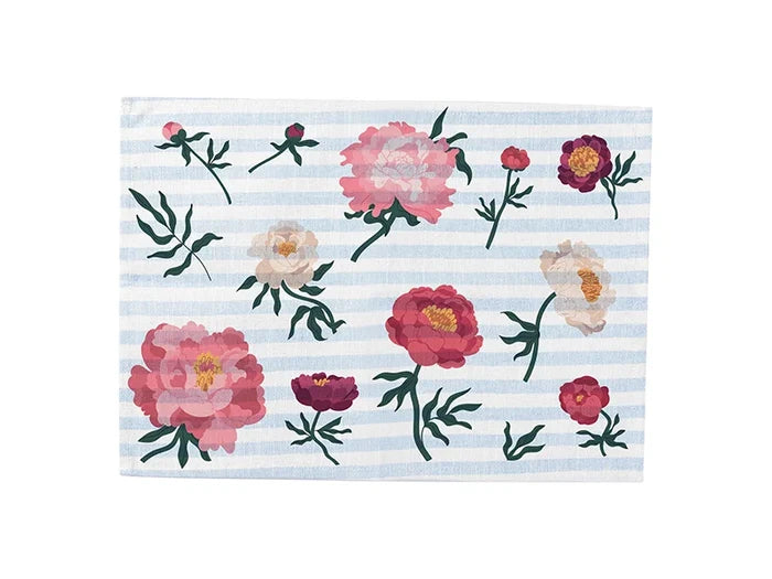 Sublimation Blanks Linen Table Mat(35.5*50cm, Beige and Light Blue Stripe)
