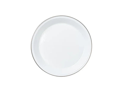 Sublimation Blanks White Round Enamel Plate(Silver Edge, φ25cm)