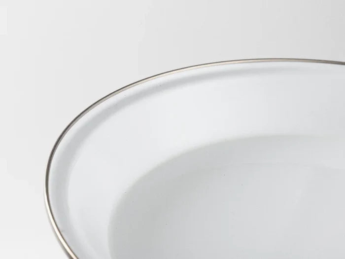 Sublimation Blanks White Round Enamel Plate(Silver Edge, φ25cm)