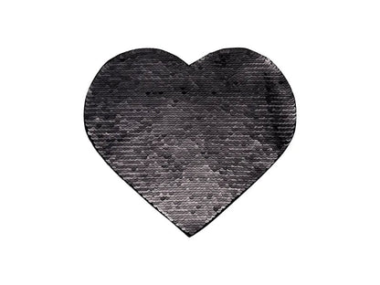 Sublimation Flip Sequins Adhesive (Heart, Black W/ White)