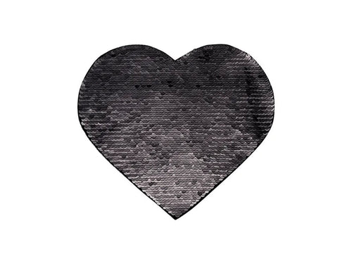 Sublimation Flip Sequins Adhesive (Heart, Black W/ White)