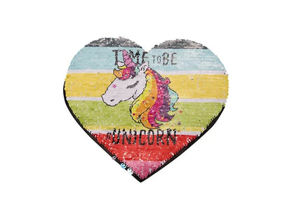 Sublimation Flip Sequins Adhesive (Heart, Black W/ White)