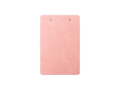 Sublimation PU Leather Clipboard with Metal Clip (Pink, A5 size)