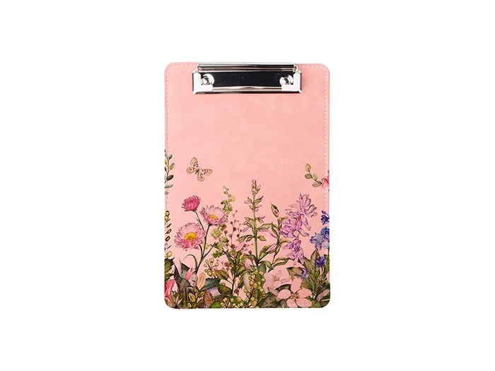 Sublimation PU Leather Clipboard with Metal Clip (Pink, A5 size)