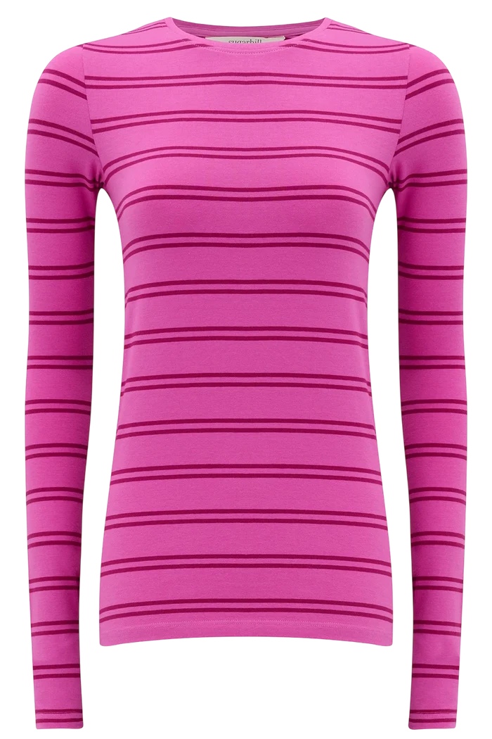 SUGARHILL BRIGHTON TRISTA JERSEY THUMBHOLE TOP, PINK/ DARK MAUVED
