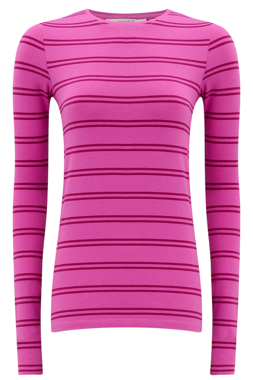 SUGARHILL BRIGHTON TRISTA JERSEY THUMBHOLE TOP, PINK/ DARK MAUVED