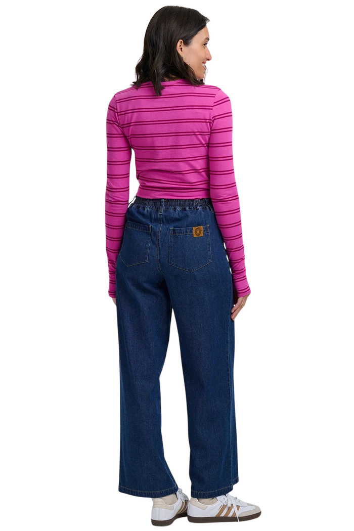 SUGARHILL BRIGHTON TRISTA JERSEY THUMBHOLE TOP, PINK/ DARK MAUVED