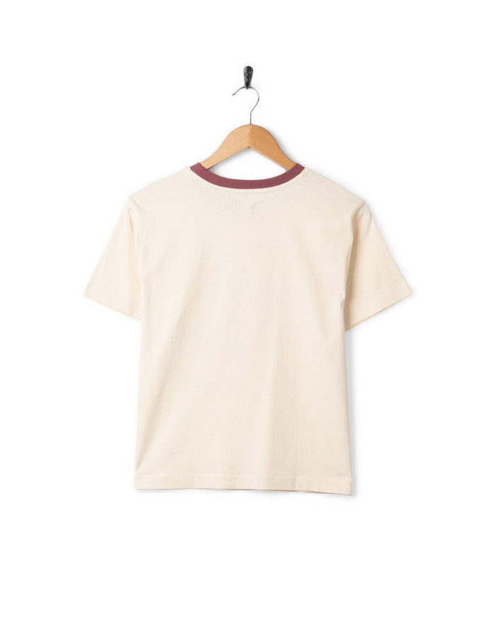 Sunset Seeker Womens Boxy Short Sleeve T-Shirt in Cream