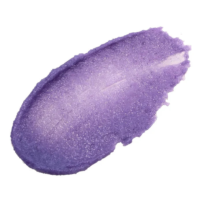 Purple glittery swatch of Eco by Sonya Super Acai Exfoliator.