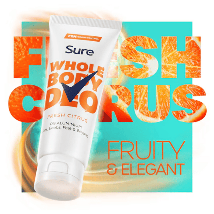 Sure Women 72hr Fresh Citrus Whole Body Deodorant Lotion 75ml