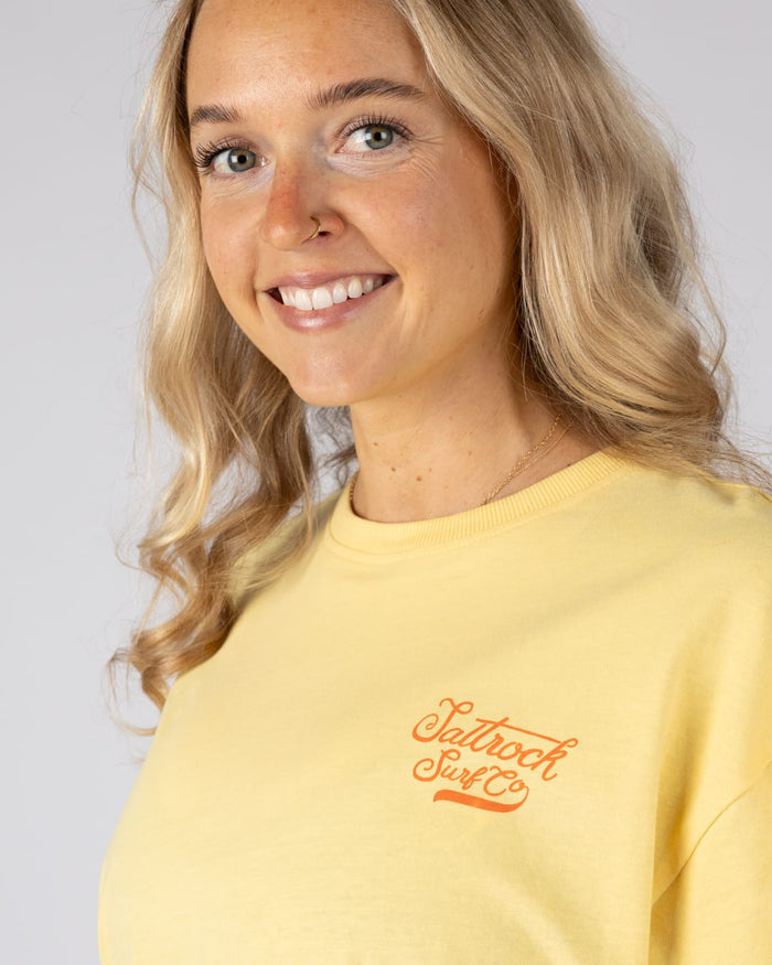 Surf & Music Womens Short Sleeve T-Shirt In Yellow