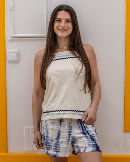 Talwyn Womens Slub Vest in Cream