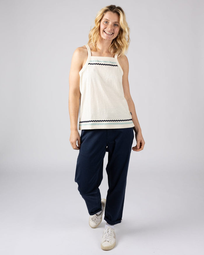Talwyn Womens Slub Vest in Cream