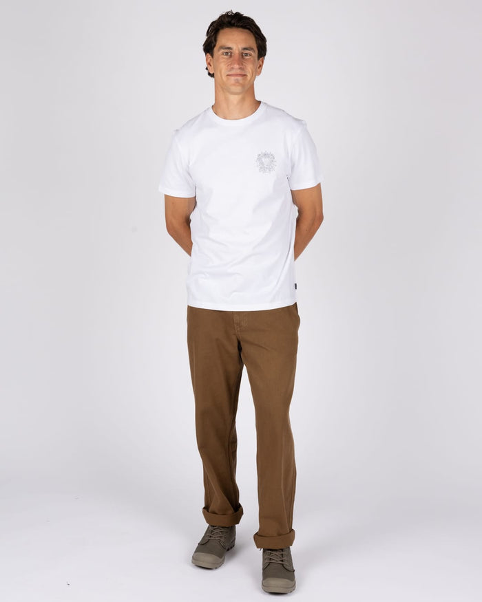 Tattoo Web Skull Mens Short Sleeve T-Shirt In White