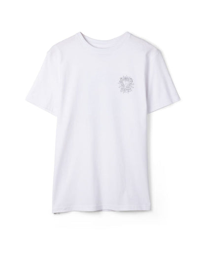 Tattoo Web Skull Mens Short Sleeve T-Shirt In White