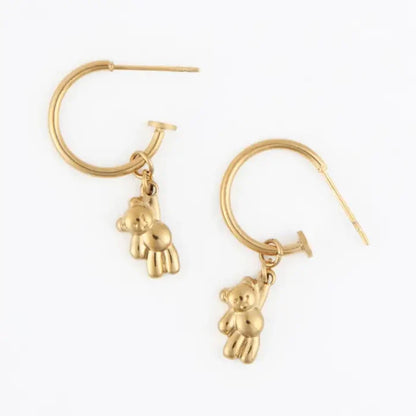 Teddy Bear Charm Earrings