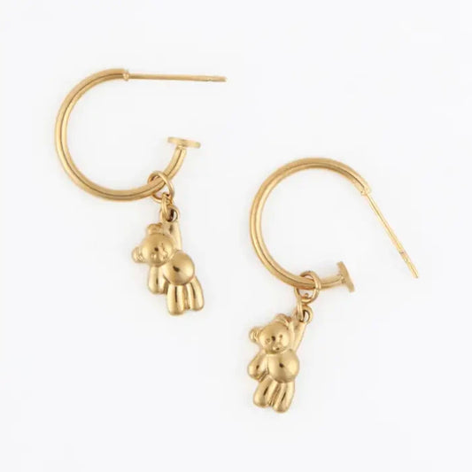 Teddy Bear Charm Earrings