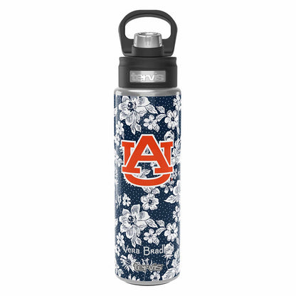 Tervis 24oz Wide Mouth Bottle-Navy/White Rain Garden with Auburn University-Image 2-Vera Bradley