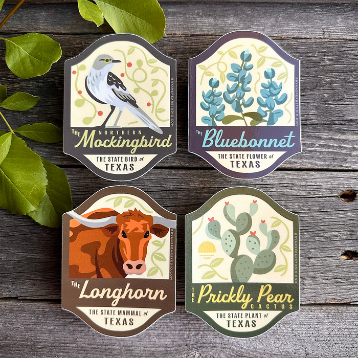 Texas Symbols Sticker: Bluebonnets