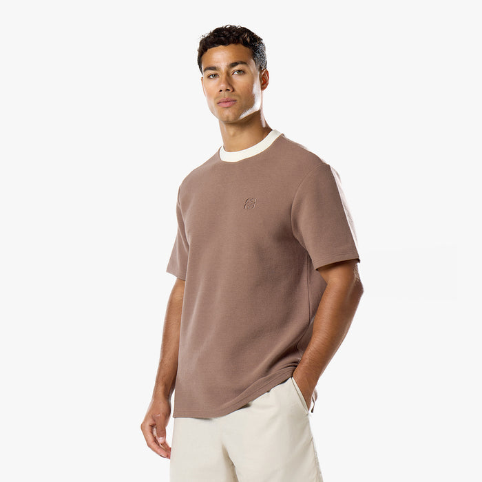 Textured Icon T-Shirt | Warm Brown
