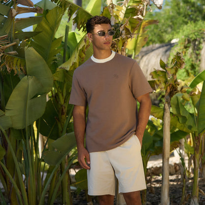 Textured Icon T-Shirt | Warm Brown