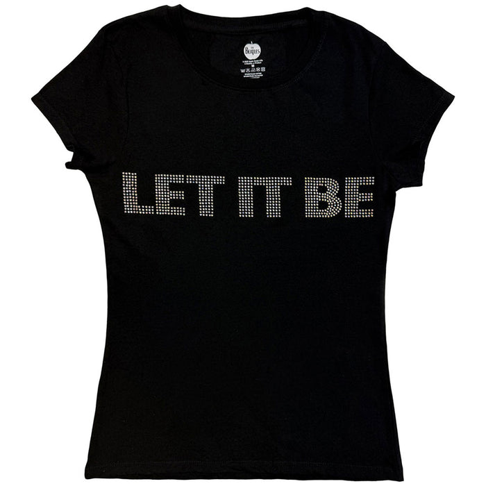 BEATLES, THE - LET IT BE CRYSTALS - Ladies T-Shirt Black (Embellished)