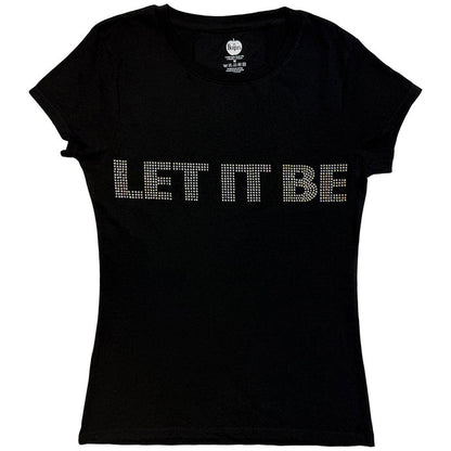 BEATLES, THE - LET IT BE CRYSTALS - Ladies T-Shirt Black (Embellished)