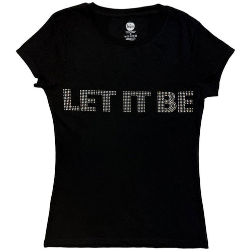 BEATLES, THE - LET IT BE CRYSTALS - Ladies T-Shirt Black (Embellished)