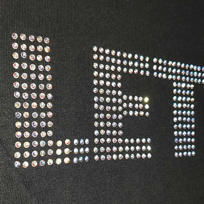 BEATLES, THE - LET IT BE CRYSTALS - Ladies T-Shirt Black (Embellished)