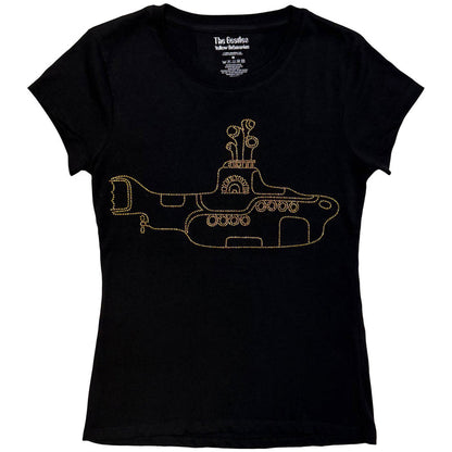 BEATLES, THE - YELLOW SUBMARINE - Ladies T-Shirt Black (Embellished)