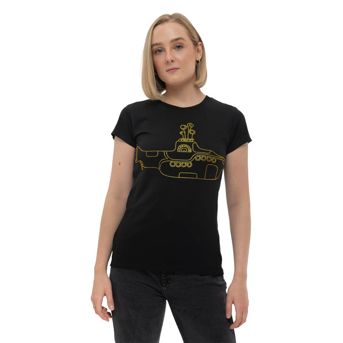 BEATLES, THE - YELLOW SUBMARINE - Ladies T-Shirt Black (Embellished)