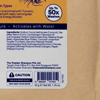 The Powder Foam Wash Lemongrass and Ginger Energizing Body Wash Refill 50g