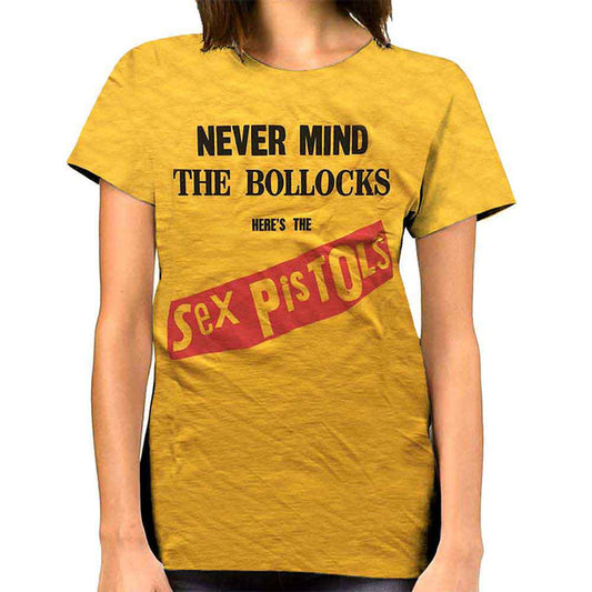 SEX PISTOLS, THE - NEVER MIND THE BOLLOCKS ORIGINAL ALBUM - Ladies T-Shirt Yellow