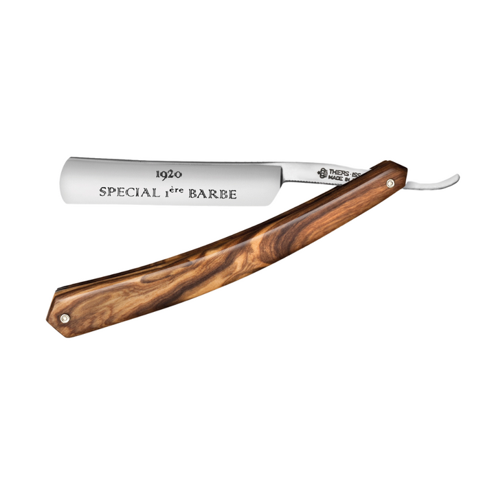 Thiers Issard '1920 Special 1ère Barbe' Straight Razor 4/8" Olivewood Carbon Steel.