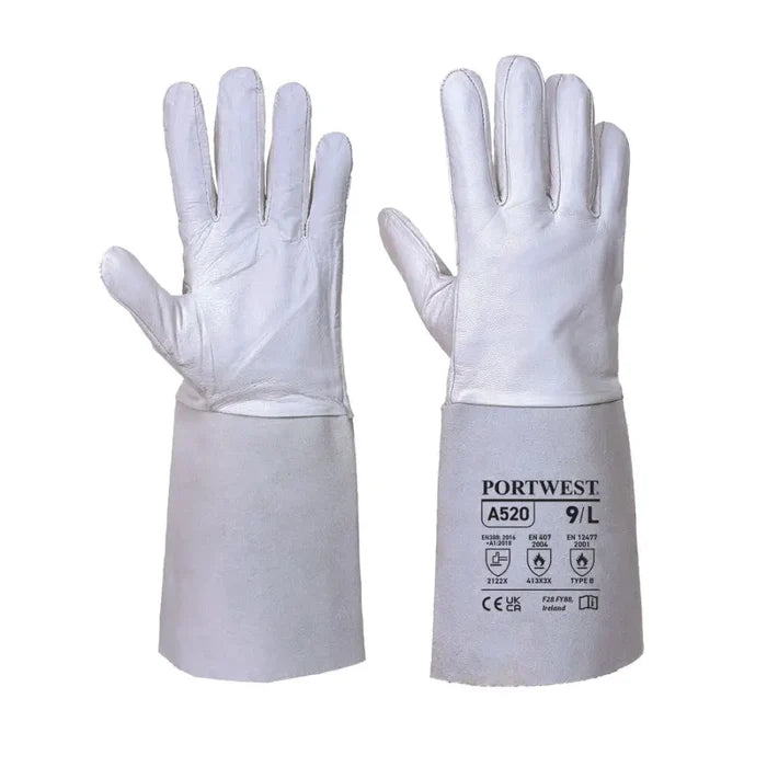 TIG Welders 85 Grain Leather Gauntlet - A520