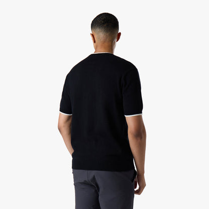 Tipped Knit T-Shirt |  Black