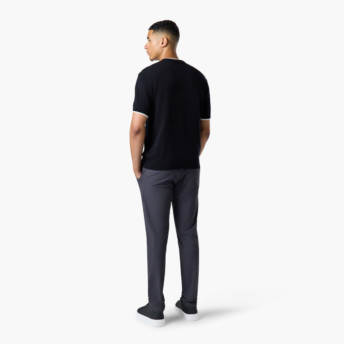 Tipped Knit T-Shirt |  Black