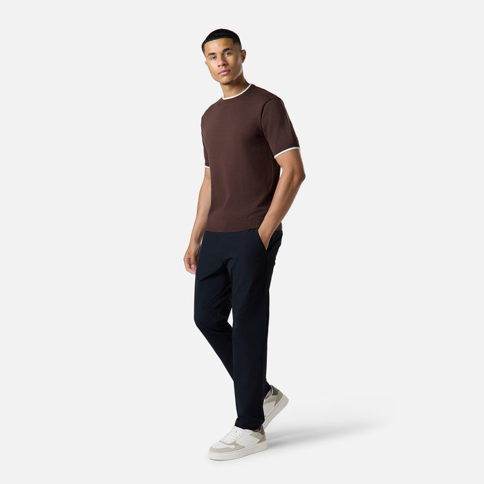 Tipped Knit T-Shirt |  Dark Brown