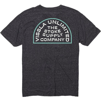 Vissla Tombstone Tee, black heather boys graphic T-shirt size S