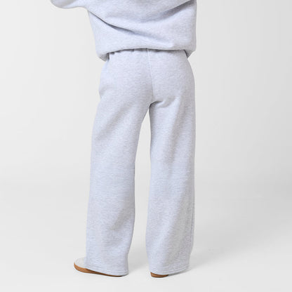 Tonal Core Logo Open Hem Jogger | Light Grey Marl