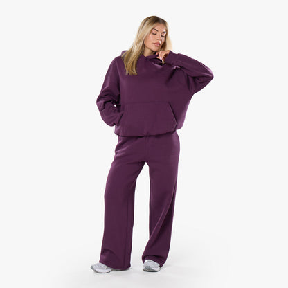 Tonal Core Logo Open Hem Jogger | Plum