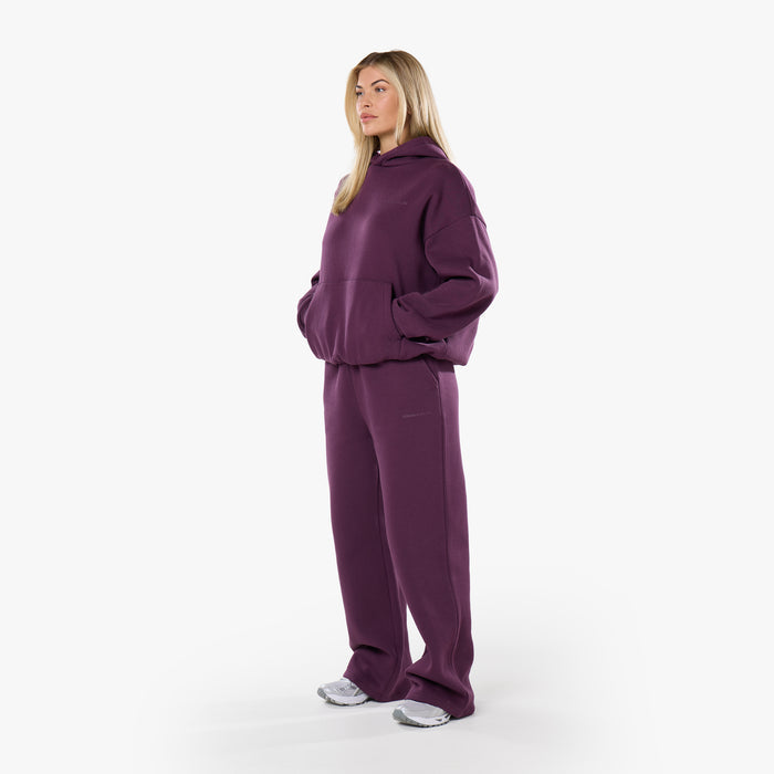 Tonal Core Logo Open Hem Jogger | Plum