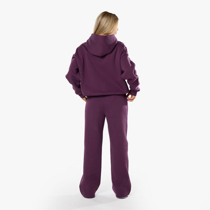 Tonal Core Logo Open Hem Jogger | Plum