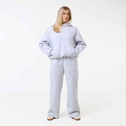 Tonal Core Logo Open Hem Tracksuit | Grey Marl