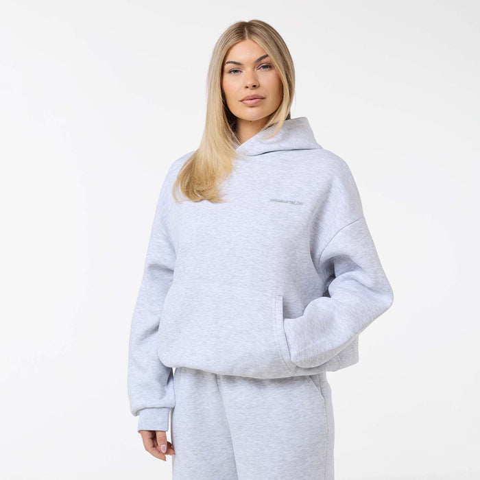 Tonal Core Logo Open Hem Tracksuit | Grey Marl