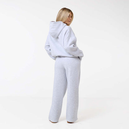 Tonal Core Logo Open Hem Tracksuit | Grey Marl