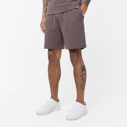 Men's  Brown Tonal Knit Short  Closure London  Front View