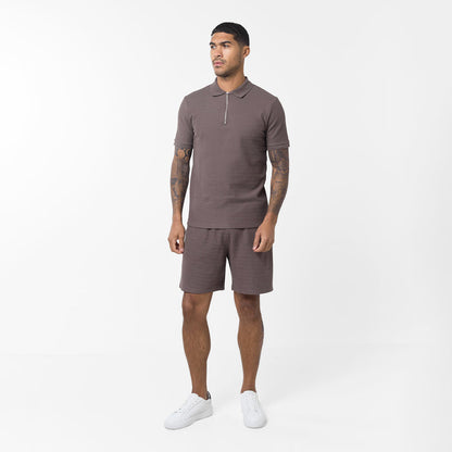 Tonal Knit Short | Brown