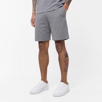 Men's  Grey Tonal Knit Short  Closure London  Front View