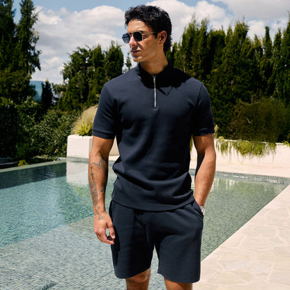 Tonal Knit Short | Navy